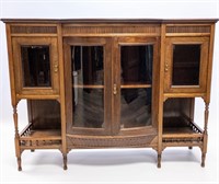 ANTIQUE MAHOGANY BOW FRONT CABINET