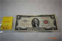 1953 Series B Red Seal $2 Bill