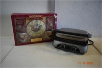 Rooster Clock Gift set w/ Electric grill