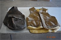 Leather Saddle Bags w/ Leather Sheep Skin Vest