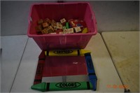 Kids Toy Blocks w/ Crayon Mirror