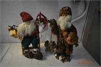 2 - Santa Clauses W/ Gifts