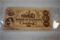 "State Of Florida" Paper Money one Dollar