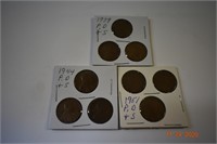 Set of 1939,1944, 1951 P,D,S Pennies