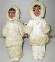 Lot Of 2 Vintage Native Eskimo Dolls 7"