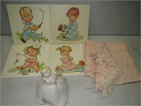 Vtg Childrens Wall Plaques & More