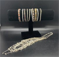 Necklace And Stretchy Bracelets