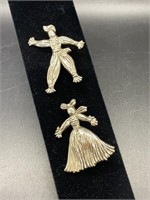 Vintage Pewter Dancer Pins