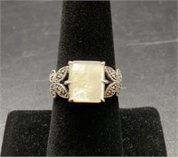 Sterling Silver Mother Of Pearl Square Butterfly