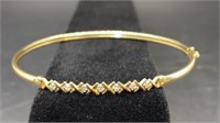 10K Yellow Gold And Diamond Bracelet