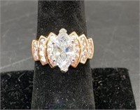 Sterling Silver Two Tone Rose Gold Engagement Ring