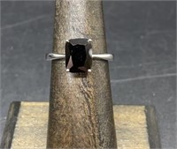 Sterling Silver Solitaire Black CZ Ring