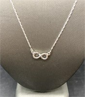 Sterling Silver Small Infinity Sign Necklace