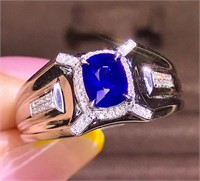 1.2ct natural Stylanka sapphire ring in 14k gold,