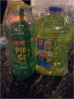2 large bottles Mr Clean and Pine Sol

1)