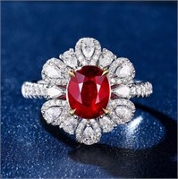2ct natural pigeon blood red ruby 14k gold ring