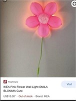 Pink Flower Shaped Kids Room Wall Night Light