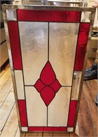 Stunning Stained Glass Red & White 12" x 22"