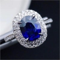 2ct natural royal blue, sapphire ring 14k gold