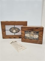 Solid Oak Stained Glass Keepsake Boxes