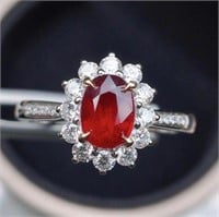 1.2ct natural pigeon blood red ruby 14k gold ring
