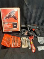 Sears Craftsman 3/8" Electric Drill & Drill Bits