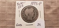 1893P Barber Half Dollar G