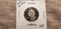 1992S Washington Silver Quarter MS65