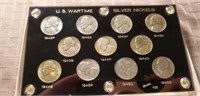 Complete Set of Jefferson War Nickels in Capital