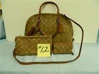 Coach Sierra Signature Khaki, Saddle Brown