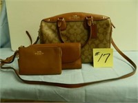 Coach Handbag with Sign Pattern and Matching