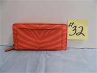 Coach Zipper Wallet, Orange and Pink