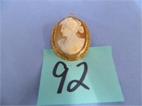 10kt 6.2gr Shell Cameo Pendant Pin