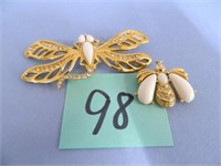 2 Vintage Givenchy Bug Pins