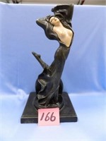 Deco Lady Figural Statue (Metal)