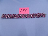 Sterling Bracelet w/ Pink & Purple Stones
