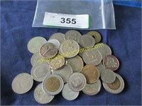 Bag of foreign coins.