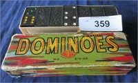 Antique dominos in original box.