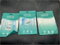 3 disposable protective masks