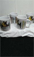 vintage set of 4 W BACH coffee cups with cats &