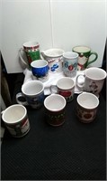 lot of 11 Christmas coffee cups