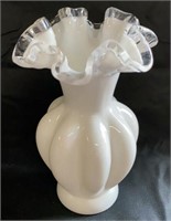 6” Fenton White Vase