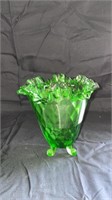 7”x7” Fenton Green Vase