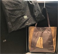 FRYE Brown Leather/Suede Tote w/Tassels