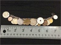 Vintage Coin Bracelet, Coins Date from 1929-1954
