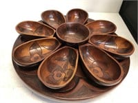 St. Martin Hand Carved Lazy Susan w/bowls