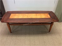 Mid Century Modern Coffee Table with Unique Inlay