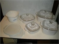 (4) Coringware Casseroles With Lids