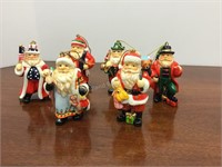 Six Santa Ornaments, 3" Tall