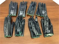 Eight Pairs Rubber Garden Gloves, Small